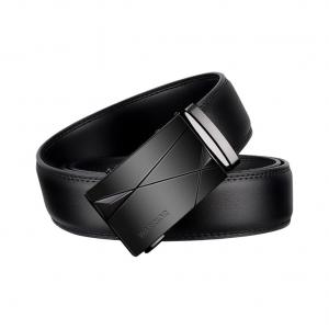 Ремень из спилка кожи Unisex 3,5 см WARRIOR, business черный