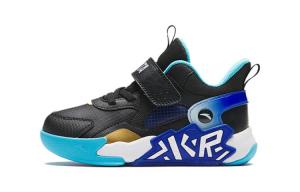 Детские баскетбольные кроссовки с низкой амортизацией для детей 3–7 лет Antakids, черный/синий/серебряный