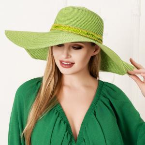 Соломенная шляпа от солнца с заостренным концом и пайетками FASHNZFAB, оливково-зеленый