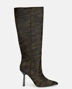 Высокие женские ботинки на каблуке с металлической отделкой Alma en Pena, зеленый