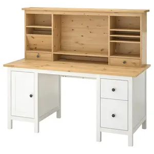 Стол с приставкой IKEA HEMNES, коричневый/белый