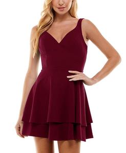 Двухслойное приталенное платье без рукавов City Studios, фиолетовый