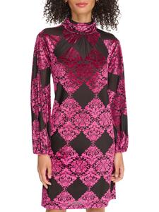 Бархатное мини-платье Burnout Vince Camuto, цвет Magenta