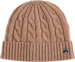 Мужская фирменная вязаная шапка Brooks Brothers из мериносовой шерсти, Camel Cable