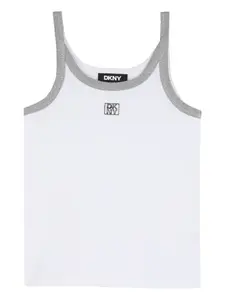 Топ с контрастной отделкой Dkny Kids, белый