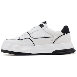 Дышащие, устойчивые к истиранию, амортизирующие, увеличивающие рост низкие скейтбордские кроссовки мужские Black White JOSINY, White Black