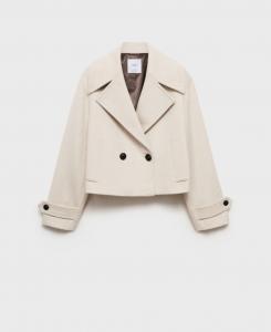 Женский блейзер с длинными лацканами из шерстяной смеси MANGO, Light, Pastel Gray