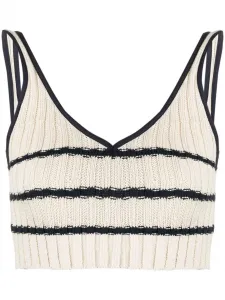 Укороченный топ в рубчик Lorena Antoniazzi, нейтральный