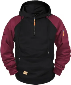 Толстовка с капюшоном для мужчин, осень 2026, свободный крой, Quarter Zip Up, тактическая