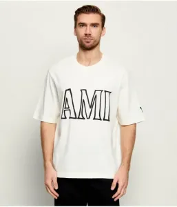 Футболка relaxed fit Ami Paris, кремовый