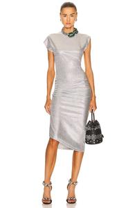 Платье миди Rabanne, серебряный