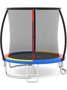 Costway Уличный батут Ø244 см с лестницей, разноцветный