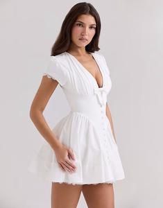 Мини-платье House of CB Emiliana из эластичного хлопка белого цвета