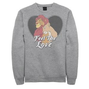 Мужской свитшот Disney King Lion King Simba Nala Feel The Love Heart Licensed Character