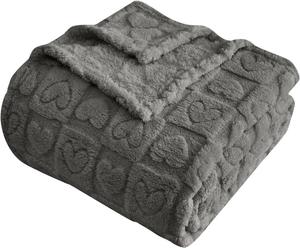 Утяжеленное одеяло 100х150 см, флисовое, пушистое, мягкое, плюшевое, теплое, зимнее, фланелевое, дышащее, толстое, стираемое, бежевое, для дома, праздника, дивана, сна, кровати