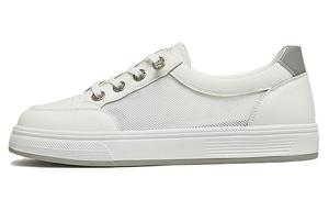 Кеды, скейтборд обувь женская низкая однотонная Tata, цвет White/Gray