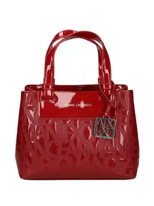 Тисненая сумка-тоут Armani Exchange, красный