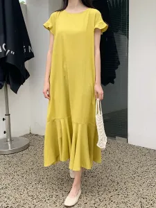 Длинное простое платье Doux Belle, цвет Yellow