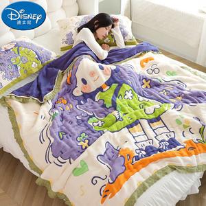 Disney Пуховое одеяло 150х200 см, 10 слоев чесаного хлопка, мягкое, гипоаллергенное, цвет Purple Cat Girl