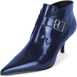 Женские ботильоны на среднем каблуке с заостренным носком и пряжкой, для работы, вечеринок и повседневной носки, размеры 4-16 США Wo wagas, Blue