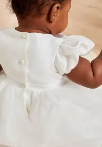 Платье повседневное, прямого кроя, с пышными рукавами. Lipsy, White