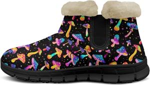 Зимние ботинки на архоподдержке для женщин, плюшевые пушистые снежные ботиночки, теплые, противоскользящие, для улицы, размеры 6-12 Pointodoor, Colored Mushroom