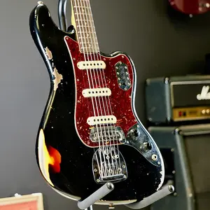 Fender Custom Shop Bass VI Heavy Relic Черный // 3-Тоновый Сансбурст