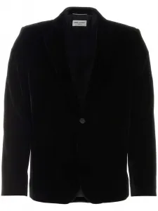Бархатный пиджак-смокинг Saint Laurent, черный
