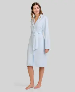 Женский ночной халат с пуговицами Lohe, небесно-голубой