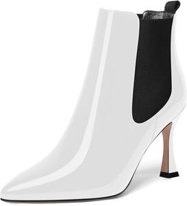 Женские вечерние ботильоны SKYSTERRY с застежкой на липучке, зауженным носком, высоким каблуком типа «катушка» 3,3 дюйма