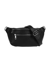 Поясная сумка из натуральной кожи, производство Италия Samantha Look, черный