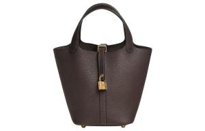 HERMES Пикотин Лок Барения Фобур Сумка-ведро из седловой кожи