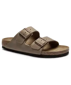 Тапочки из кожи Аризона Narrow fit Birkenstock, коричневый
