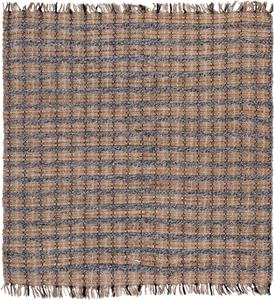 Ковер SAFAVIEH, 183 x 183 см, Cape Cod Collection, Blue & Natural, ручная работа, кисточки из джута, идеален для помещения с высокой проходимостью в гостиной, спальне (CAP871M)