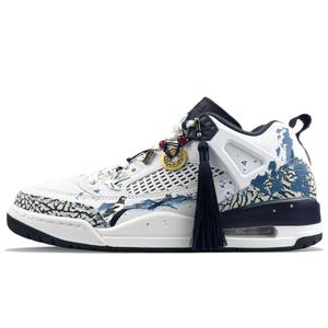 Spizike Скользоустойчивые Дышащие Низкие Винтажные Баскетбольные Кроссовки Мужские Синие Белые Jordan