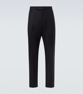 Шерстяные прямые брюки Berluti, Black/Night Blue