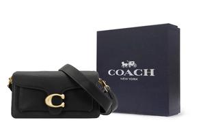 COACH Кожаная сумка кроссбод через плечо среднего размера черная