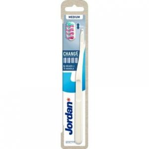Зубная щетка Jordan Change среднего размера с 4 сменными насадками — разные цвета, Orkla