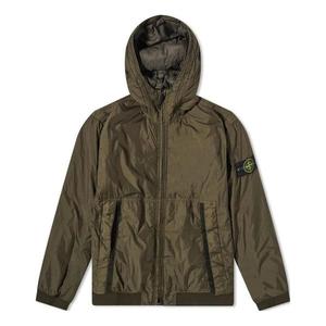 Куртка logo patch hooded track jacket 'olive green' Stone Island, зеленый