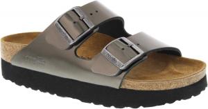 Женские веганские сандалии Birkenstock Arizona на платформе, Metallic