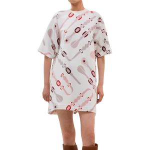 HERMES SS25 платье с короткими рукавами женское белое