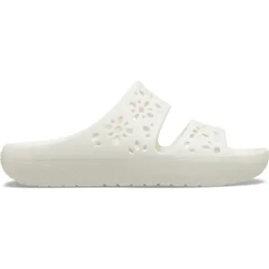 Классические цветочные вырезанные U-образные сандалии Crocs Unisex, белый