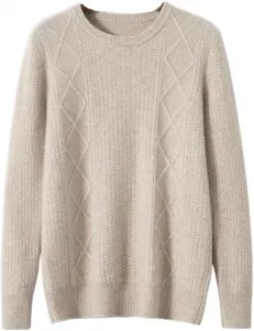 Зимний мужской кашемировый свитер L, свободный, с круглым вырезом SIDUFHAOPKLL