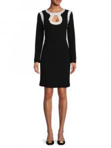 Двухцветное платье-футляр с бантом Focus By Shani, цвет Black Ivory