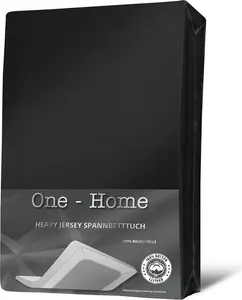 Простыня на резинке из джерси, мягкий плотный хлопок, на резинке по всему периметру, цвет: черный, размер: 180-200x200 см, раздельный верхний слой One-Home