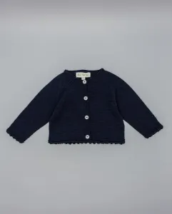 Вязаная детская курточка с застежкой-украшением Fina Ejerique, синий