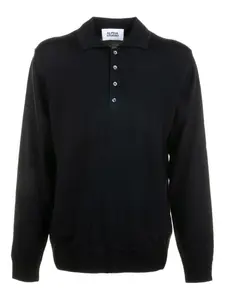 Поло с длинными рукавами из мериноса Alpha Studio, синий