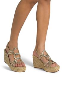 Босоножки на танкетке CON Y CIERRE HEBILLA - Platform sandals Alma en Pena, светло-коричневый