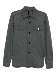 Шерстяная куртка-рубашка Harris Wharf London, серый