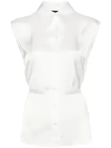 Атласная рубашка без рукавов Fabiana Filippi, белый